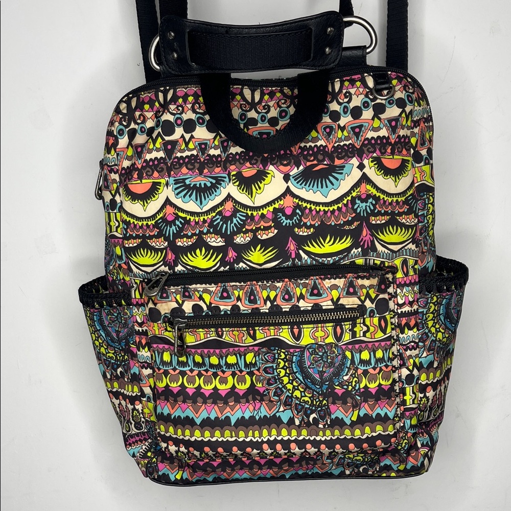 Sakroots Loyola Backpack Crossbody Handle Carry Bag Multi Color - Clean!